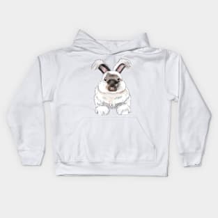 White English Anggora Rabbit Kids Hoodie